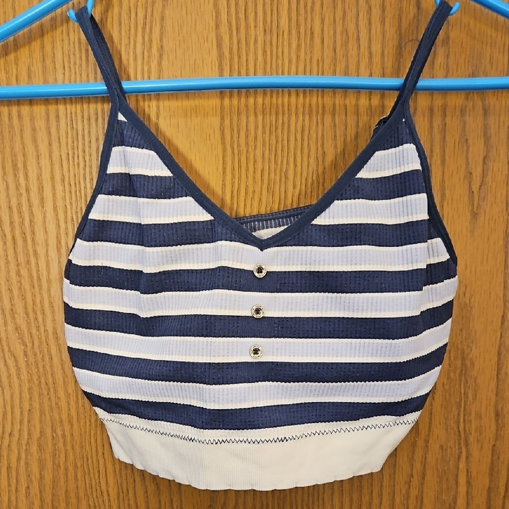 Lucky Brand Navy and White Striped Bralette